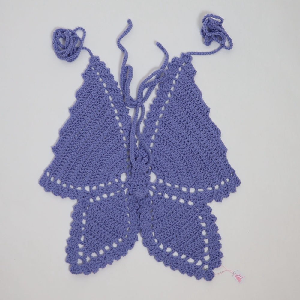 Handmade crochet butterfly top 💜